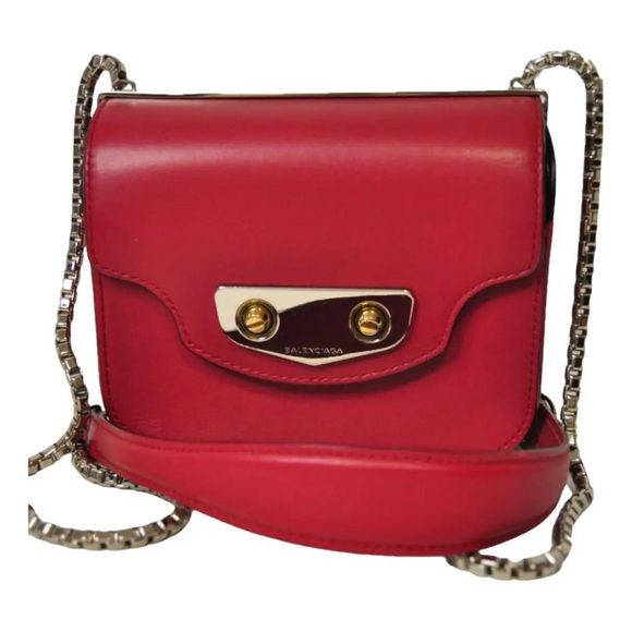 Balenciaga Red Mini Neo Classic Chain Bag - Picture 1 of 7